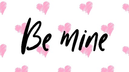 Valentine's day gift cart with be mine text. Love related items. Home decoration printable.