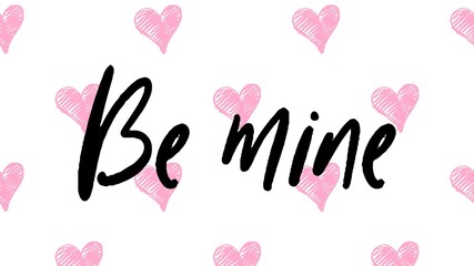 Valentine's day gift cart with be mine text. Love related items. Home decoration printable.