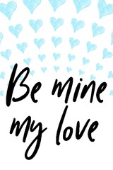 Valentine's day gift cart with be mine text. Love related items. Home decoration printable.