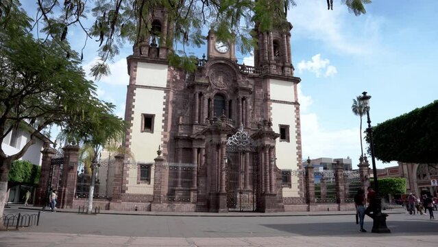 Front view of the cathedral in downtown 