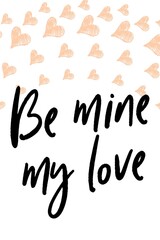 Valentine's day gift cart with be mine text. Love related items. Home decoration printable.