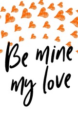 Valentine's day gift cart with be mine text. Love related items. Home decoration printable.