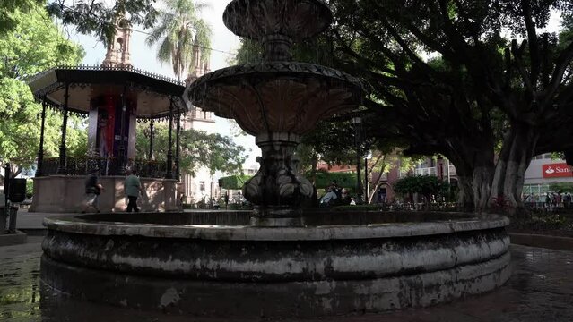 Kiosk and water fountain at the plaza