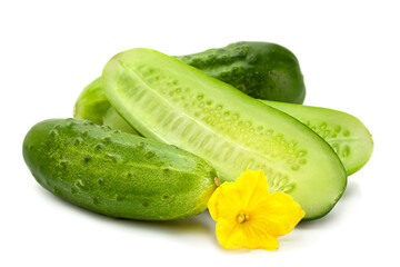 cucumber vegetable closeup on white
