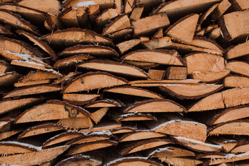 background of lumber piled in a pile.