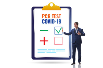 Man in the coronavirus covid-19 test concept