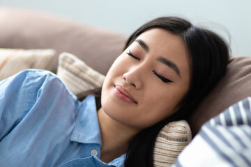 Tired woman sleeping feeling low energy fatigue