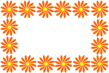 Fototapeta na wymiar frame made of flowers, vector background 