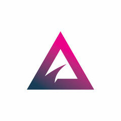 triangle dynamic slash slice logo design