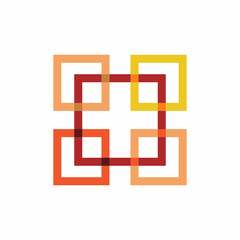 square tile coor line logo design