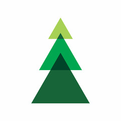 Fototapeta premium green triangle tree modern shape logo design