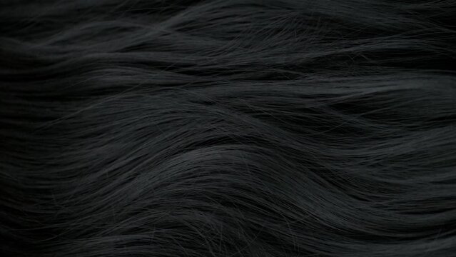 Super Slow Motion Shot of Waving Black Hair at 1000 fps.
