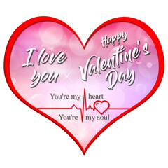 I love you greeting card in the form of a heart 