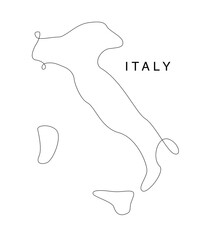 line art Italy map. continuous line Europa map. vector illustration. single