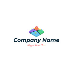 Business logo with map icon
