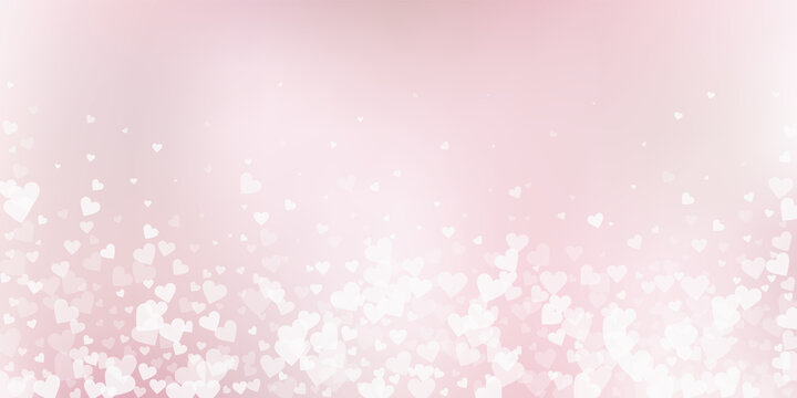 White heart love confettis. Valentine's day fallin