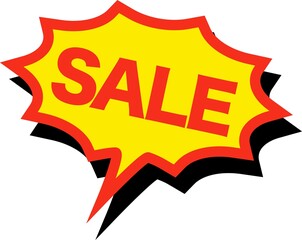 ギザギザ吹き出しのセールのイラスト