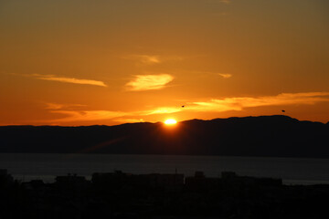Obraz premium sunset in the city