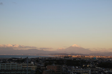 sunset over the city