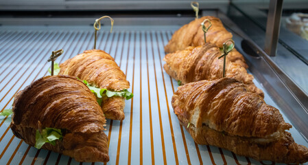 fresh croissants on display