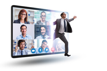 Videoconferencing concept with people in online call