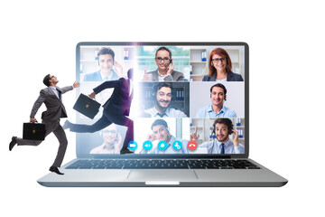 Videoconferencing concept with people in online call