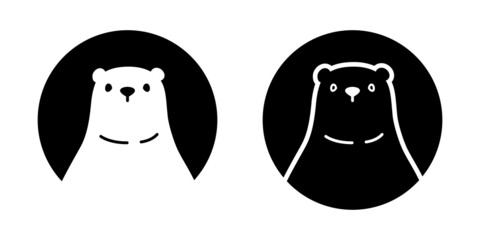 Fototapeta premium Bear vector polar bear icon logo teddy cartoon character stamp symbol tattoo doodle animal illustration design isolated