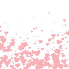 Pink heart love confettis. Valentine's day falling