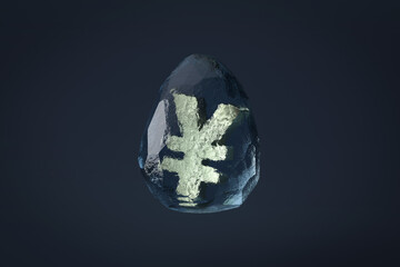 凍る円マークの資産凍結イメージ　Asset freezing concept