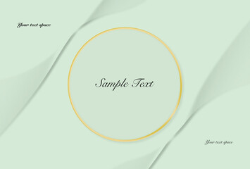 フレーム素材　サークルとラインアート　グリーン