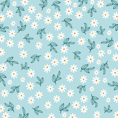 Flat spring floral pattern design. - Vector.