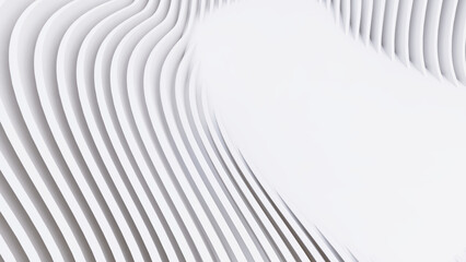 Abstract Curved Shapes. White Circular Background.