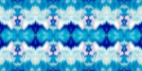 Geometric indigo blue ombre tie dye batik stripe border pattern. Seamless shibori space dyed striped effect fashion trim edging. Washed out boho beach wear ribbon endless tape. © Nautical