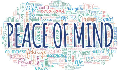 Fototapeta premium Peace Of Mind conceptual vector illustration word cloud isolated on white background.
