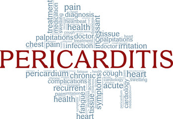 Pericarditis conceptual vector illustration word cloud isolated on white background.