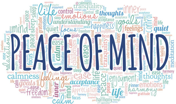 Peace Of Mind conceptual vector illustration word cloud isolated on white background.