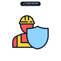 Insurance construction risk icon symbol template for graphic and web design collection logo vector illustration