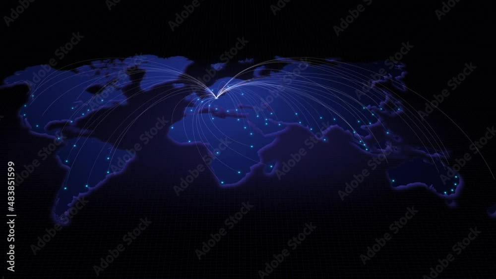 Poster global connectivity from berlin, germany to other major cities around the world. technology and netw