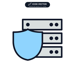 Insurance database icon symbol template for graphic and web design collection logo vector illustration