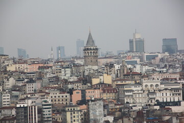 istanbul city galata tower view