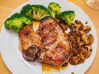 Close up shot of fried pork chop
