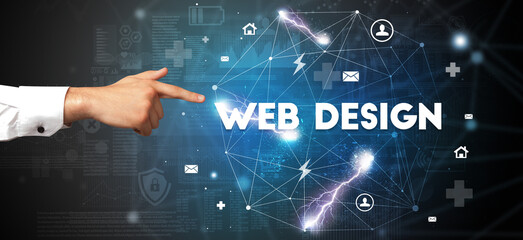 Hand pointing at inscription