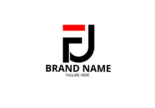 fu fj u f j initial letter logo