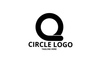 q letter circle flat logo