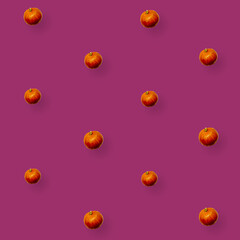 Colorful fruit pattern of fresh pumpkins on pink background. Top view. Flat lay. Pop art design