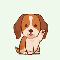 Cartoon illustration of beagle dog cute pose. Vector illustration of beagle dog