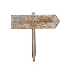 Wood old planks sign, Wooden sign isolated on white  background  with clipping path include for design usage purpose.