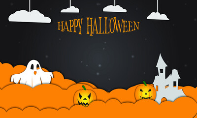 halloween ghost event background vector