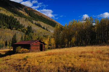Early fall on the silver mining ghost town of Ashcroft, near Aspen, Colorado, USA