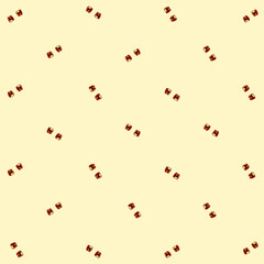 Colorful pattern of fresh paprika sliced on light orange background. Bulgarian red pepper. Top view. Flat lay. Pop art design